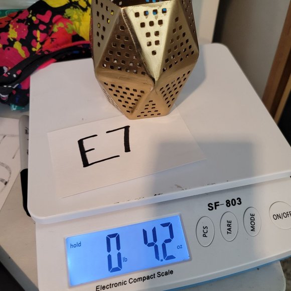 Gold Tone Moroccan Style Cut Out Geometric Boho Candle Holder Jar - Picture 7 of 7